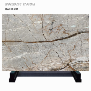 Dalles de marbre Surface mate/aiguisée à racines argentées, marbre <span class=keywords><strong>Eldorado</strong></span> <span class=keywords><strong>bleu</strong></span>, gris Astana avec veine de racines marron jungle pour revêtement de sol - Product Image 1
