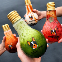 300ml 400ml 500ml lait thé boisson jetable boisson froide PET plastique jus ampoule bouteille pour jus de fruits
