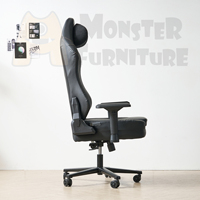 Kursi Gaming Gaya Balap Ergonomis Modern Monster, Baja 1.2mm, Bantal Kepala Magnetik, Sandaran Dapat Direbahkan Sepenuhnya, Sandaran Tangan Dapat Disesuaikan, Lebar