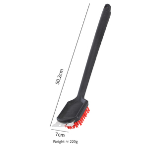 Cepillo de limpieza <span class=keywords><strong>para</strong></span> parrilla de 19.6'' con mango largo y raspador, cepillo de limpieza <span class=keywords><strong>para</strong></span> barbacoa 2 en 1 de alta resistencia, herramientas duraderas <span class=keywords><strong>para</strong></span> cocina exterior <span class=keywords><strong>para</strong></span> carbón. - Product Image 3