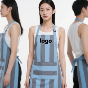 Hot Sale Customized Wholesale <b>Kitchen</b> <b>Apron</b> Digital Printing Stripe Polyester Bib <b>Apron</b> Belt Buckle Customized Canvas Design - Product Image 1
