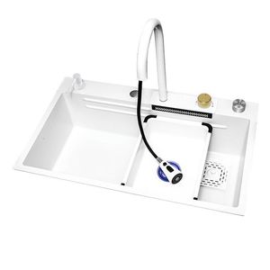 Modern 304 stainless steel invisible embedded nano coating scratch resistant intelligent digital kitchen sink - Product Image 1