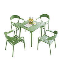 Tables et chaises de balcon d'extérieur, salon de café et de thé au lait de plein air, configuration de jardin d'extérieur, imperméable et protection solaire