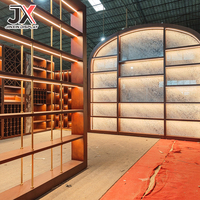 Meuble de présentation de vin LED sur mesure, casier à vin de luxe pour villa, bar, hôtel, restaurant, vente au détail, projet d'aménagement de cave à vin