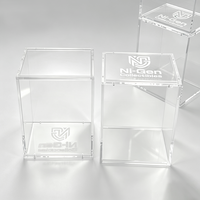 Boîte de présentation en acrylique transparente personnalisée OEM avec logo imprimé, étui de rangement empilable pour figurines et objets de collection, vente en gros