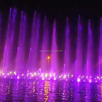 Fontaine musicale et dansante moderne en acier inoxydable personnalisée, grande conception aquatique extérieure pour jardin et parc, best-seller