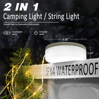 Rollable 2 en 1 Portable Camping Fairy Lights Rechargeable Led Fairy Lights Étanche Camping String Light