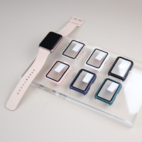 Casing Pelindung Matte 2 in 1 Full Watch Cover Hard PC dengan Kaca Tempered Terintegrasi Tipis untuk Samsung Galaxy Fit 3
