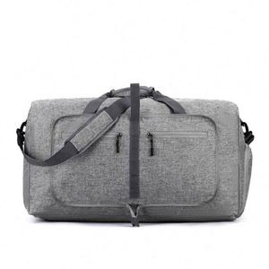 Sac de voyage pliable en polyester grande capacité avec compartiment à chaussures, sac de sport pour hommes et femmes - Product Image 3