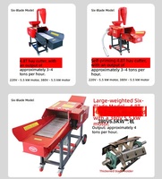 Mini Broyeur de Paille pour Volailles et Bétail, Machine à Alimentation Animale, Hacheuse d'Ensile, Coupe-Fourrage pour État Neuf