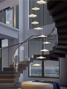 Éclairage de zèle tendant la lumière de forme de lotus pour la suspension créative en verre d'or de salon - Product Image 2