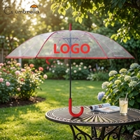 YS-1057 Parapluie transparent POE à ouverture automatique personnalisé avec logo, design classique pour les jours de pluie, fourni par l'usine