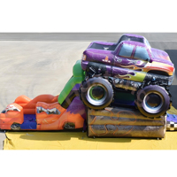 Château Gonflable Commercial Huatong Thème Camion avec Toboggan Aquatique et Structure Gonflable Combinée pour Enfants