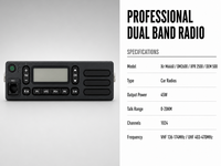Radio Véhicule XPR 2500 45W Haute Puissance DMR Numérique pour la Communication Longue Portée des Flottes et des Véhicules