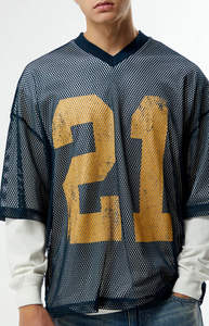 Maglia da Calcio in Rete per Uomo, Top Oversize Streetwear, T-shirt Traspirante Sportiva, Stampa Personalizzata, Fornitore OEM - Product Image 2