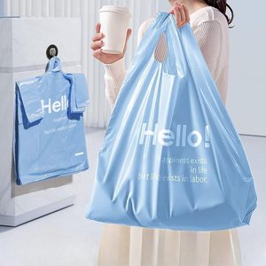 ถุงเสื้อยืดแบบใช้แล้วทิ้ง ถุงหิ้ว HDPE สำหรับซูเปอร์มาร์เก็ต บรรจุภัณฑ์ของชำ ถุงขยะในครัวเรือน ผู้ผลิตขายส่ง - Product Image 4