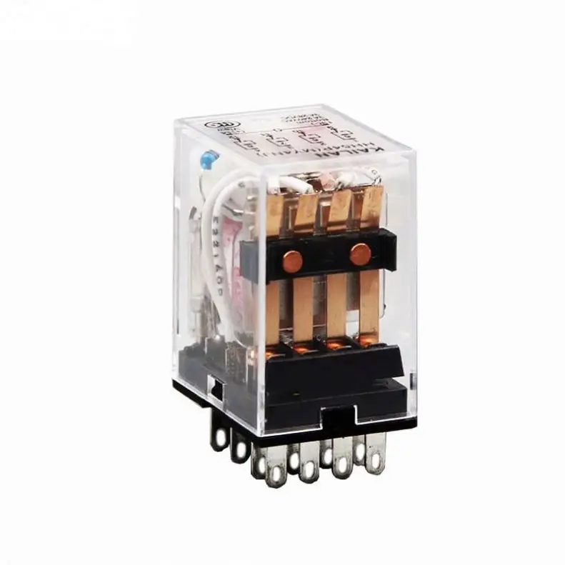 HH54P MY4NJ plug-in relay PYF14A 12v 24v 110v 220v DC/AC 5A silver contact 14 pins 4PDT relay socket