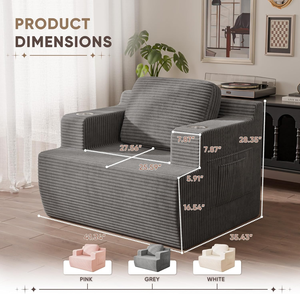 Sofá Individual Perezoso Extra Grande con Asiento Profundo para Interiores, Sofá Comprimido para Sala de Estar, Siesta y Decoración del Hogar - Product Image 3