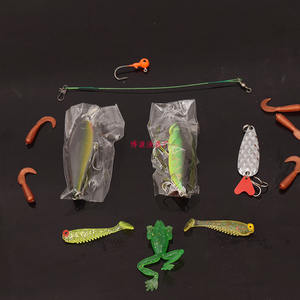 Kit de señuelos Bosource, juego de 4 piezas, cebo blando VIB, minnow, rana, spinner para pesca de lubina en agua dulce - Product Image 1