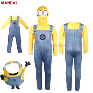 Halloween Famille Nouveauté Noël Film Personnage Cosplay Enfants Adulte Déguisement Mini0ns Combinaison Outfit Mini0ns Costume <span class=keywords><strong>Avec</strong></span> <span class=keywords><strong>Chapeau</strong></span> - Product Image 1