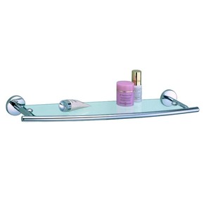 Étagères de salle de bain classiques modernes en verre, base en alliage de zinc, verre trempé, chrome, montage mural, utilisation hôtelière - Product Image 4