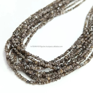 Perles naturelles en diamant brun non coupé en forme de pépite perles de diamant brun brut brut perles de diamant de couleur fantaisie pour la fabrication de bijoux 2-3mm - Product Image 1