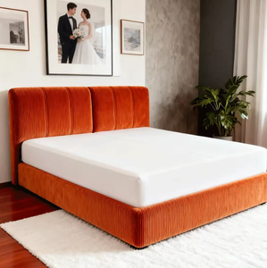 MYUZ Matelas rétro en tissu velours côtelé, compressé sous vide, emballage roulé adapté à l'expédition, construction en mousse pure, tailles King et Queen - Product Image 5