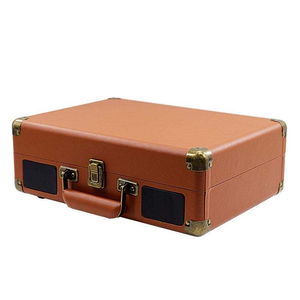 Reproductor de CD de vinilo retro directo de fábrica con diseño de maleta portátil y altavoces estéreo, ideal para uso en la sala de estar del hogar. - Product Image 3