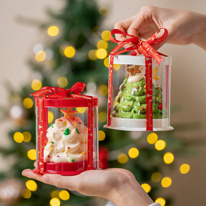 Christmas Party Events <b>Sweets</b> Packaging Round Solo Cupcake Boxes Single Muffins Containers Holder Disposable Plastic <b>Box</b> Dessert - Product Image 1