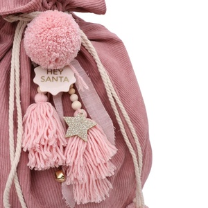 Feliz Navidad vacaciones pompones y borlas de alta calidad para bolsa de regalo de sacos de Papá Noel de pana - Product Image 6