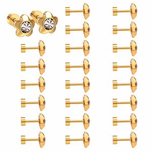 Boucles d'oreilles tendance pour femmes, design en acier inoxydable plaqué or, bijoux en forme de fleur - Product Image 3