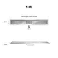 Attrape-cheveux moderne en acier inoxydable, drain à fente linéaire, filtre anti-insectes anti-odeur, petite grille populaire en forme de plancher, côté salle de bain