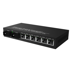 ตัวแปลงสื่อไฟเบอร์ออปติกอีเธอร์เน็ตคุณภาพสูง 10/100Mbps 25KM 2SC 6RJ45 - Product Image 1