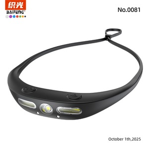 Lampe frontale Baifeng à LED rechargeable, intensité réglable, pour course à pied et cyclisme en extérieur, modèle n° 0081 - Product Image 1
