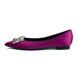 All'ingrosso personalizzabile <span class=keywords><strong>a</strong></span> <span class=keywords><strong>punta</strong></span> viola di cristallo matrimonio appartamenti stile balletto donna scarpe da sera altezza crescente per l'estate - Product Image 1
