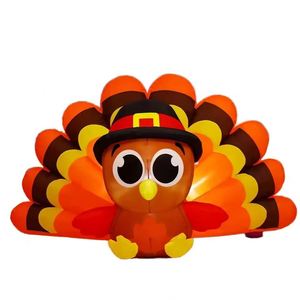 Decoraciones Personalizadas para Fiestas de Acción de Gracias en Interiores y Exteriores con Luces LED Integradas, Pavo de Cola Larga Impreso y Figura de Peregrino Pequeña - Product Image 1