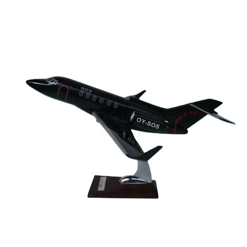 Hawker 850XP 1:50 31.2cm SOS Jet Model With Wooden Stand