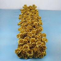 Susunan Bunga Artifisial Mewah Berkualitas Tinggi Uschool Golden Rose Silk, Tahan Lama, Tidak Mudah Rusak, untuk Dekorasi Panggung Pernikahan dan Meja