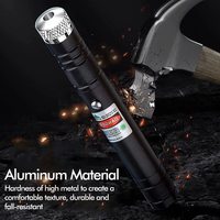 Torche LED haute puissance en alliage d'aluminium à usage d'urgence rechargeable USB Pointeur laser vert à mise au point réglable longue portée tactique
