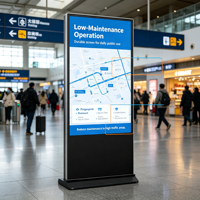 Affichage numérique sur pied de 55 pouces, écran tactile capacitif 4K, système de gestion de contenu intégré, kiosque publicitaire à gestion à distance