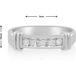 Anillo de media eternidad con diamantes Ornaatis, plata de ley 925, corte redondo, engaste de canal, estilo compromiso, para mujer - Product Image 4