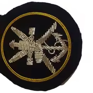 Handmade Gold Bullion Wire Patches & Badges Light Weight Hand Embroidery Patch Hand Made Embroidery Bullion Wire Badges - Product Image 3