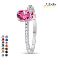 Bagues minimalistes pour femmes en argent sterling 925 avec pierres colorées taille ovale, bijoux de mode, bagues en moissanite certifiée GRA 1CT VVS