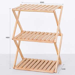 Collapsible Radiata <b>Pine</b> Utility Storage <b>Shelf</b> - PU Coated Floor-Standing Rack for Classroom, Office Use - Product Image 4