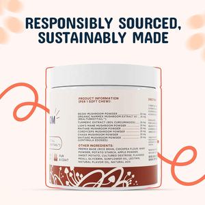 OEM/ODM Champignon Queue de dinde pour chiens avec Crinière de lion biologique - Extrait 8:1, Friandises à mâcher aux champignons pour l'immunité, le soutien des articulations et de la colonne vertébrale - Product Image 2