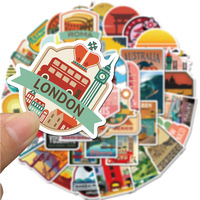 Ychon vente chaude voyage tourisme paysage paysage autocollants pour bagages ordinateur portable décoration étiquette étanche autocollants