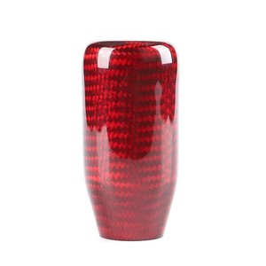 Poignée de levier de vitesse en fibre de carbone rouge et noir, universelle, pour transmission manuelle et automatique, design ergonomique - Product Image 4