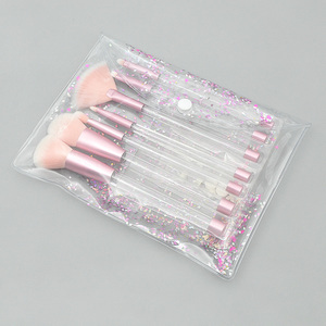 7PCs Purple Best Glitter DIY Juego de brochas de tubo vacío Brocha de maquillaje profesional personalizada - Product Image 6