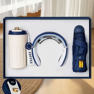 Set de Regalo Empresarial de Lujo Personalizado con Logotipo, 3 en 1: Taza de Café Promocional + Paraguas + Dispositivo de Masaje Cervical, Venta al Por Mayor - Product Image 5