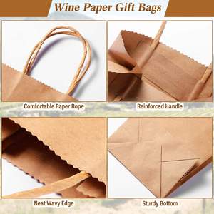 Brown Kraft Ppaper Bag with Convenient Handles <b>Gift</b> Tote Shopping Bags for Wine <b>Gift</b> <b>Wrap</b> Paper Bag - Product Image 3